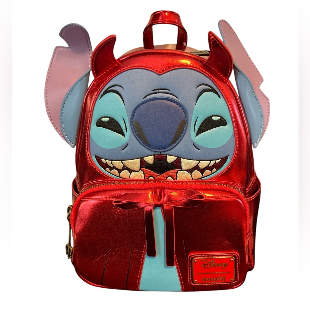 Loungefly Disney Stitch Devil Double Strap Mini Backpack